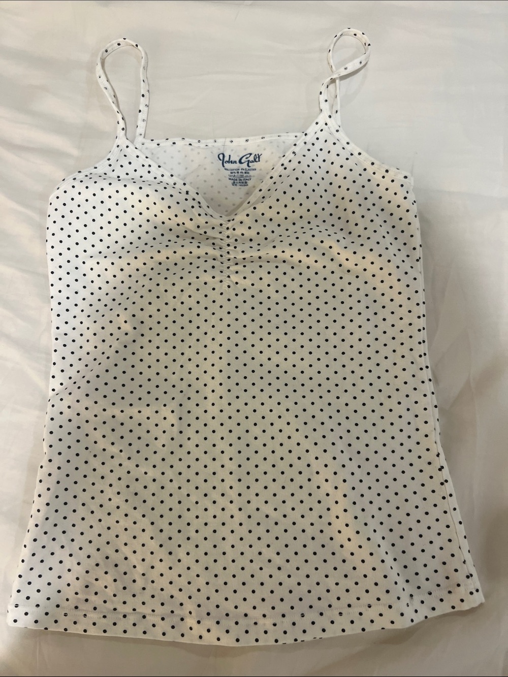 Brandy Melville White Polka Dot Spaghetti Strap Cami